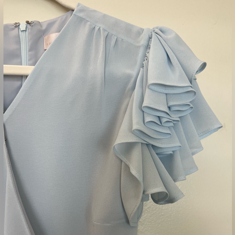 Light Blue Ruffle sleeve dress